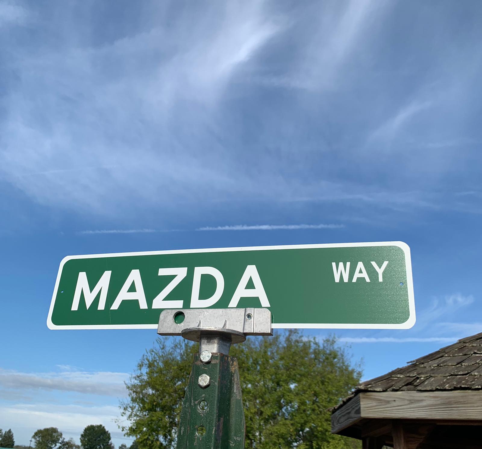 The Mazda paddock even got their own street sign  at the Runoffs this year!