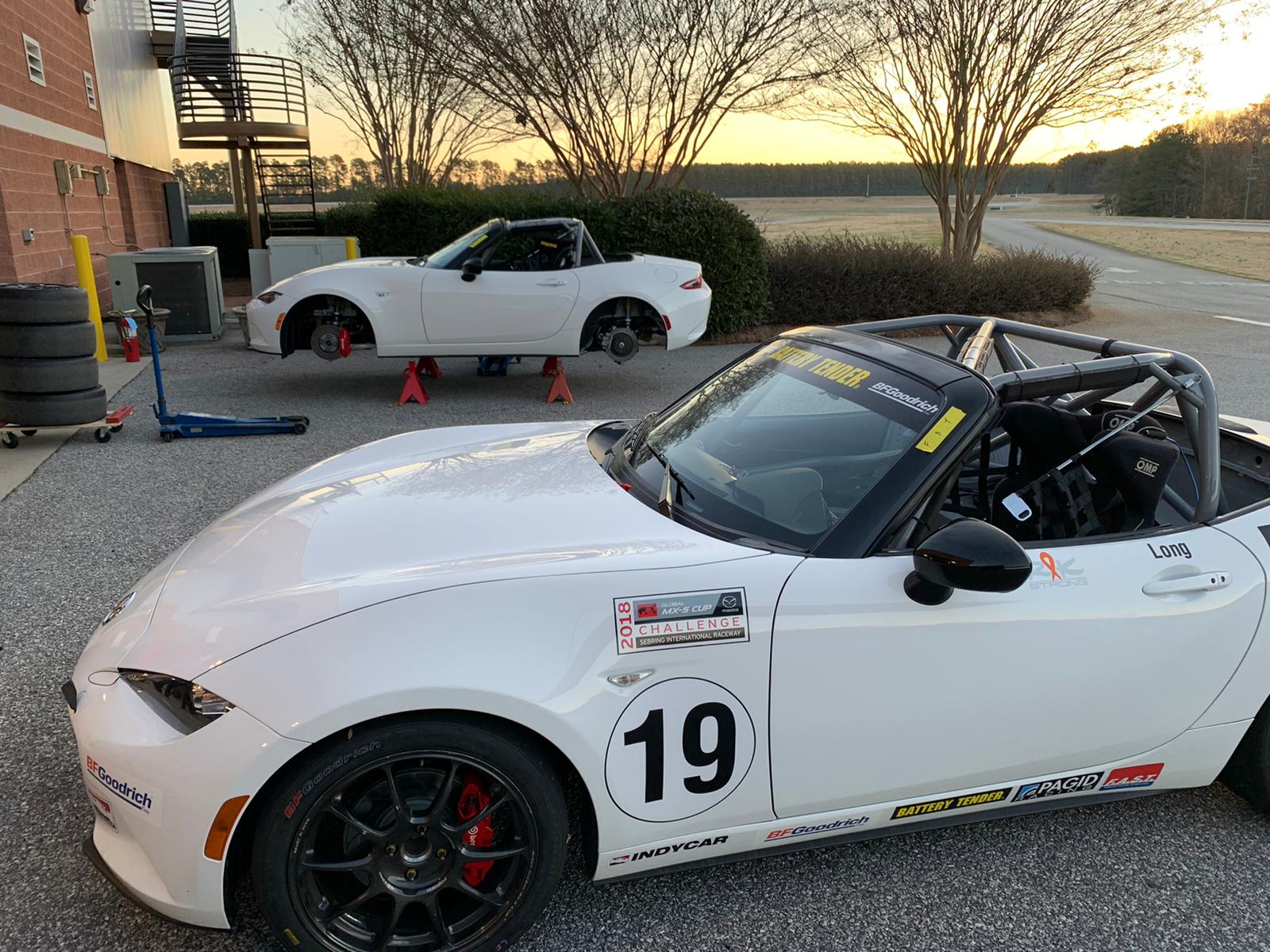 It was a beautiful early morning at Laurens Proving Grounds with two identically-prepped MX5s ready to go.